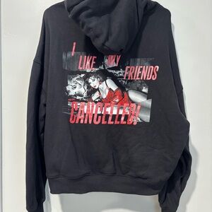 Taylor Swift Black and Red Graphic Hoodie